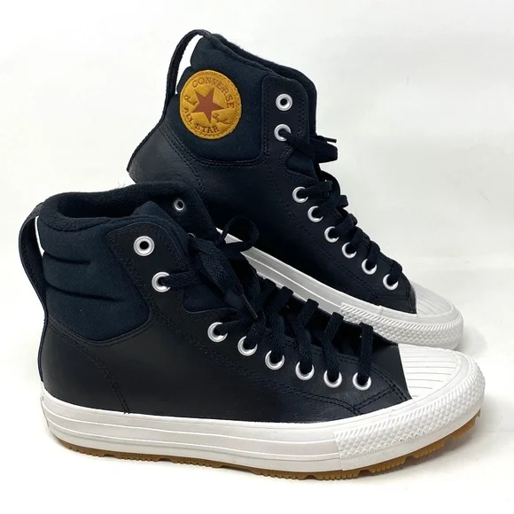 Converse Ctas Berkshire Boot High Top Black Junior Women's Leather Size 271710C - Picture 1 of 8